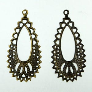 10 pcs of antiqued brass finish drop Filigree earring teardrop 18x35mm