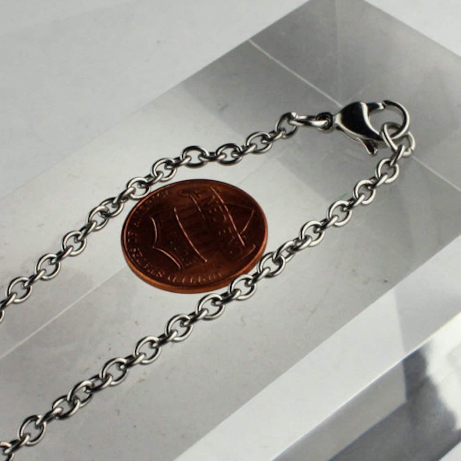 5 Pcs Stainless Steel Chain Bulk 18 Inch 4.1x3.2mm 0.7mm Etsy