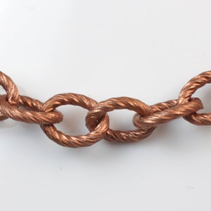 Neue 5 Fuß von Antique Kupfer Oval BIG Chunky Texture Kabelkette - 8 x 7 mm ungelötete Link - Halskette Armband Masse Kette - 8070TX