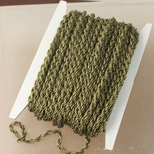 NEW Sale 32 ft of Antique Brass Plated BIG Heavy Fashion Rope Chain 3.5mm Thickness 35ROPE image 3