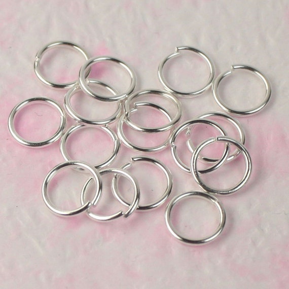 10mm Jump Rings, 50 Pcs of Sterling Silver Plated Jump Rings