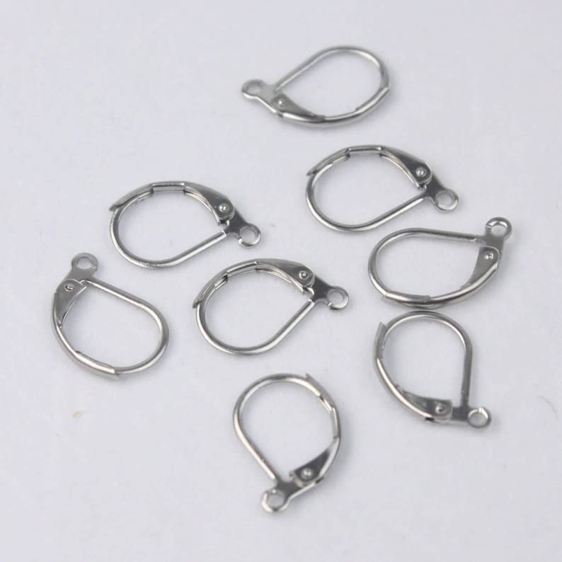 Stainless Steel Surgical Leverback Earrings Earwire - 10X16mm ship from California USA, Multiple Quantity Options image 2