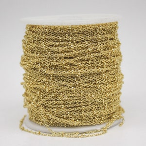 300 feet TARNISH Resistant Free Anti Tarnished SATELLITE 18K Gold Plated Ball Cable Chain - 2.0x1.4mm SOLDER - AT2014SAT