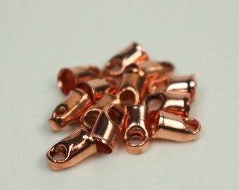 10 pcs of Bright Copper Plated Cord End Tips Cap for 2.8mm Chain / Cord