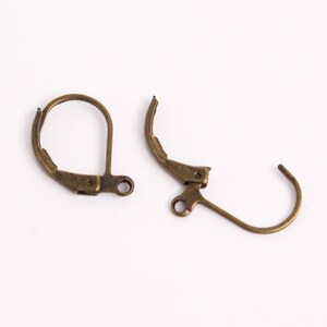 50 pcs of Antiqued Brass Leverback earwire 10X16mm