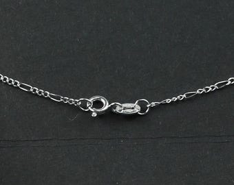Inch Sterling Silver Plated Figaro Necklace Chain: Italian Made 16 pcs - Bulk Pack