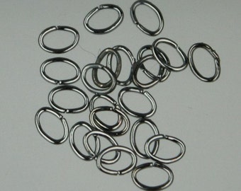 6x5mm Oval Jump Rings, 200 pcs of Rhodium Oval Jump Rings / Oval Jumprings - 6x5mm 21 guage 0.7mm Link Connector 7x6x5mm