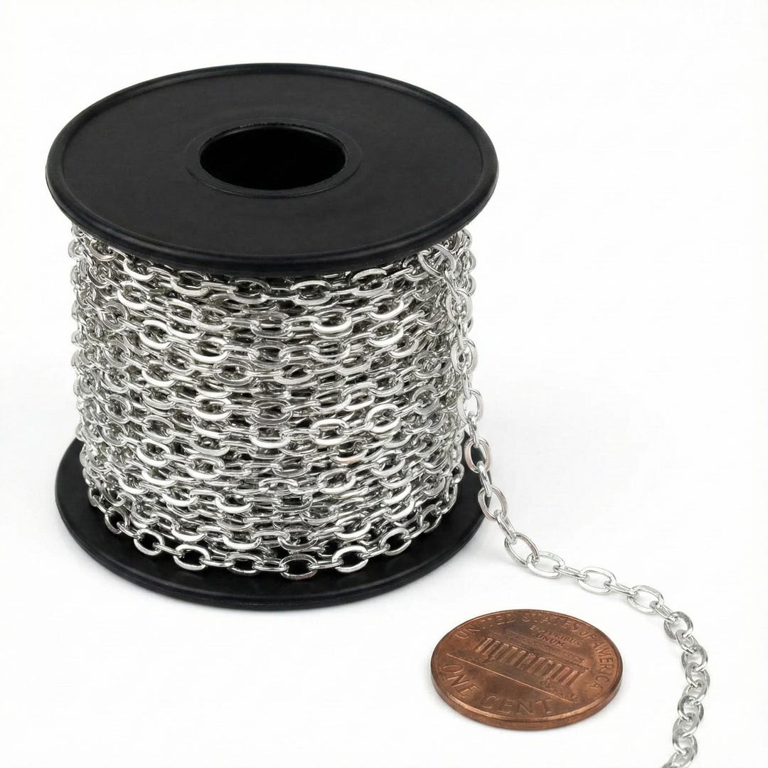 Short Link Chain Rud Rhodium Plated Soldered Link Chain: Bulk, Long and Short Links ...