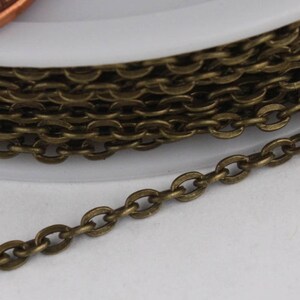 50 Ft. of Antique Brass Finished Flat Cable Chains - 3x2.2mm unsoldered - 322FLAT