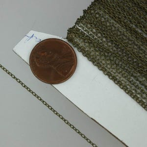 32 feet of Antiqued Brass finished Tiny Round Soldered Cable Chain - 2.0x1.4mm Solder Link - 2014S
