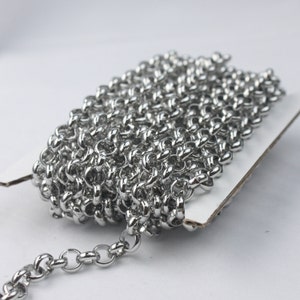 50 feet Stainless Steel Rolo chain / Big Chunky chain Heavy Bracelet Necklace bulk chain - 5.8mm  - Ship from USA California - ST58BL