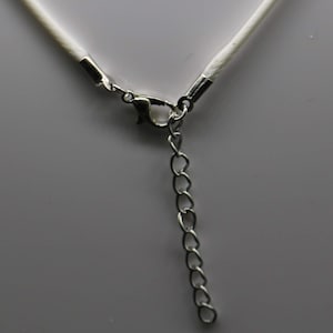 White Cotton Necklace Cord: Adjustable Rhodium Plated Clasp (18 - 20 inch) image 4