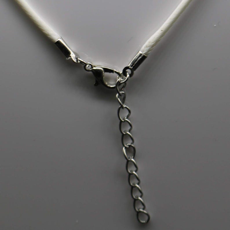 White Cotton Necklace Cord: Adjustable Rhodium Plated Clasp (18 - 20 inch) image 4