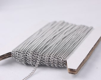 Stainless Steel chain bulk,  10 ft spool of Surgical Stainless Steel 316L Sturdy tiny curb chain - 1.80mm Unsoldered Link