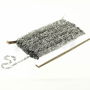New 100 feet Gunmetal Plated Long and Short (Small 3 and 1) SOLDERED  Chain - 4.5x2.5mm - 317LS31