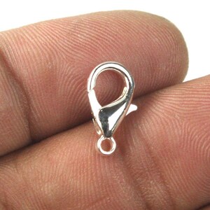 Hummerspännen i sterlingsilverpläterat stål - Stora 14 x 8 mm - Storpack bild 3