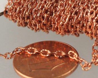 Cadena de cable texturizada revestida de cobre: 3 x 2 mm, a granel, 12 pies
