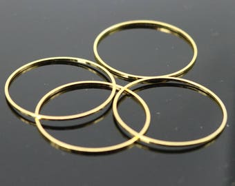 15 pcs Gold Ring Circle - 30mm x 1.2mm - 24K Gold Plated Ring Circle Link Connector Closed Jump Rings - ship from California USA