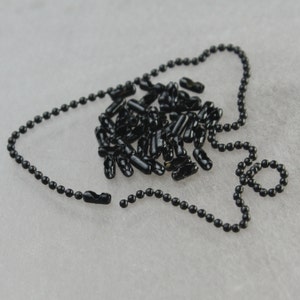 100pcs of Black finished ball chain connector for 1.5mm and 1.2mm chain - Insert Type-shp from CA USA - BALLCON15