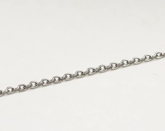 Łańcuch kablowy ze stali nierdzewnej chirurgicznej: 2,8 x 1,9 mm, lutowane ogniwa, 10 stóp