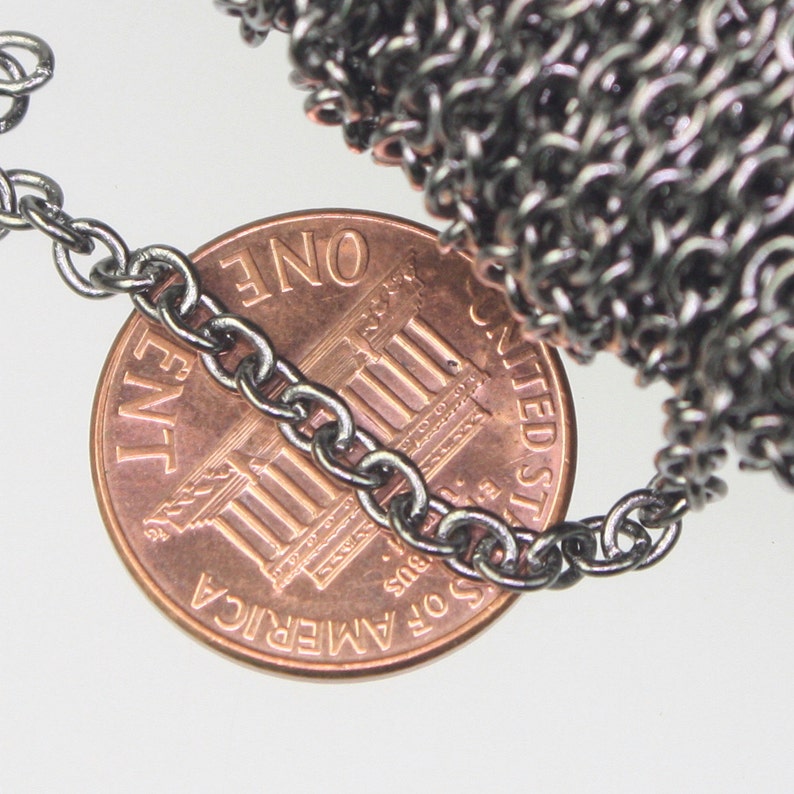 100 ft. of Gunmetal Plated SOLDERED Thick Fancy Cable Chain 3x3.5mm 21G Thickness Wire SOLDERED Link 335S image 2