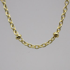 Cadena de eslabones chapada en oro de 18 quilates, resistente al deslustre, de 3 pies, con forma de SATÉLITE, 2,0 x 1,4 mm, para soldar, eslabón soldado, AT2014SAT