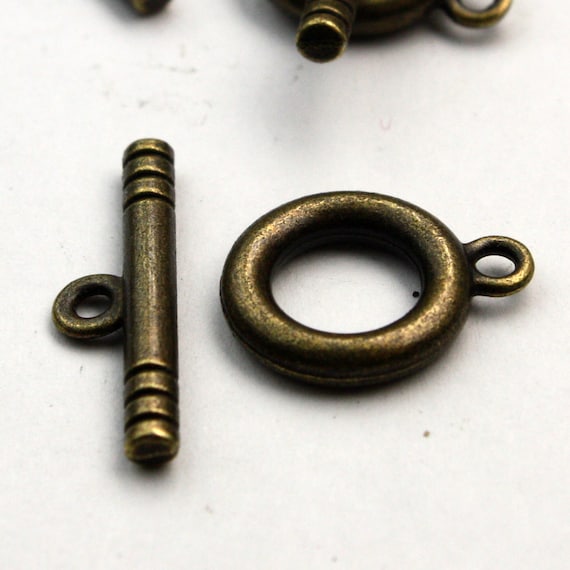 25 sets of Antiqued Copper Toggle Clasps