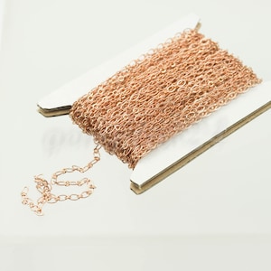 New 3 ft RAW Copper Bulk Chain, Long and Short (Small 1 and 1) SOLDERED Wholesale Chain - 4.5x2.5mm 2.9x2.6mm Soldered - 317LS11