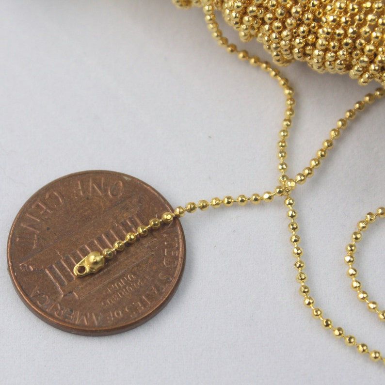 Gold Plated Ball Chain Bulk 10 Ft. Spool of FACET Micro Ball Etsy