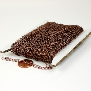 Antique Copper Plated Finish Solder Curb Chain: Large Extension Chain (5.9x4.6mm Soldered Link) 10 feet
