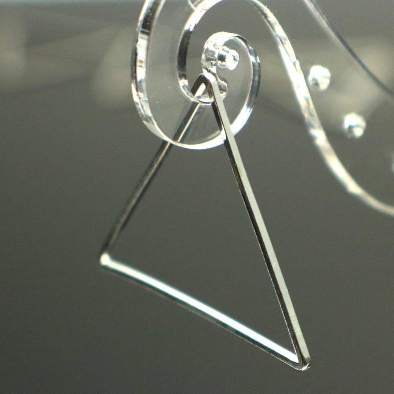 Sterling Silver Plated Brass Triangle Connectors: 29mm Links 15 pcs - Bulk Pack image 3
