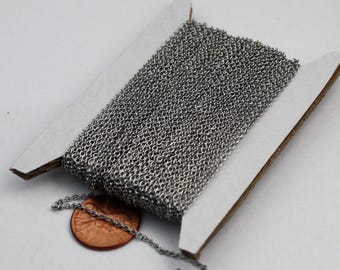 Surgical Stainless Steel Cable Chain: 1.55mm Soldered Link 100 feet - Bulk Spool