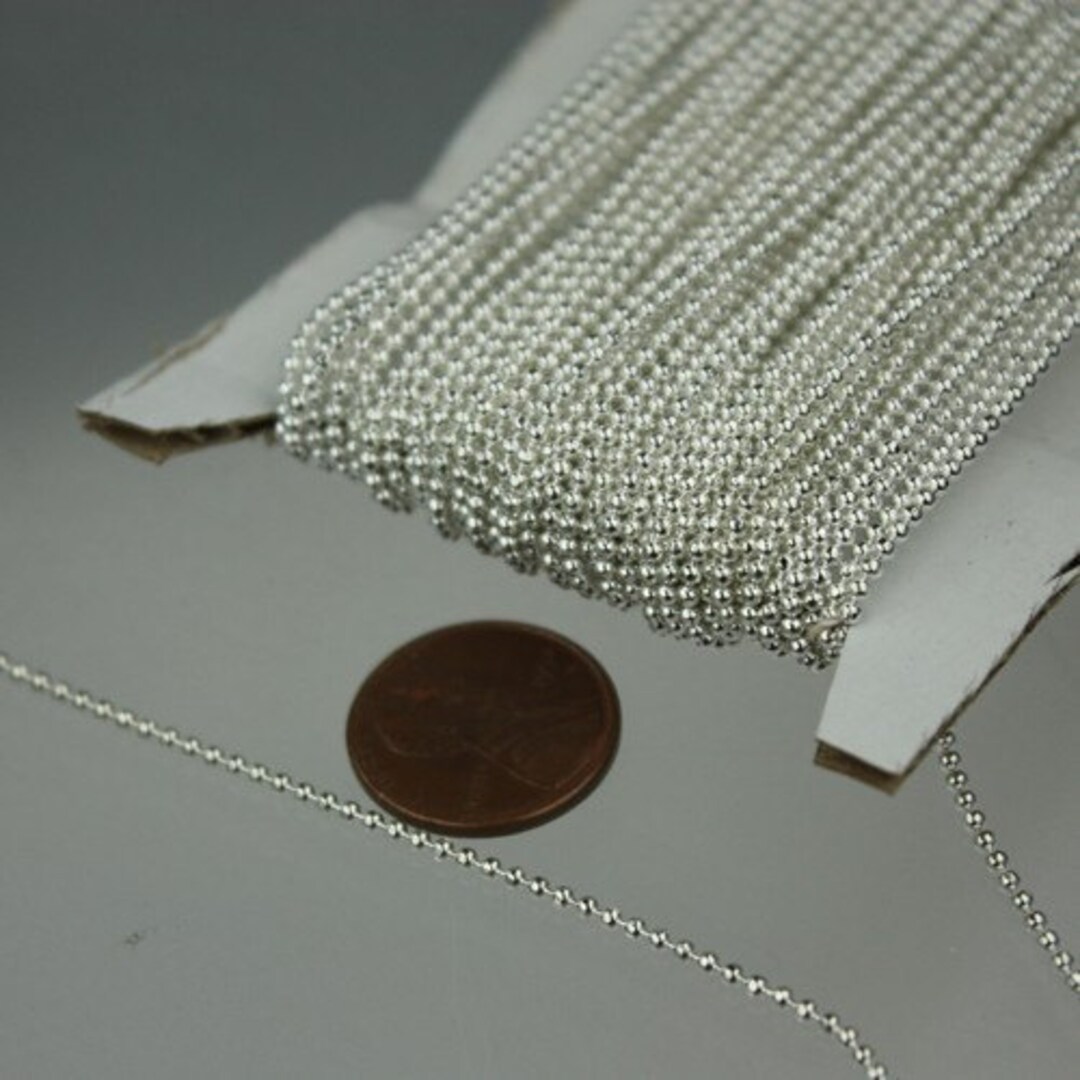 Sterling Silver Plated Facet BALL Chain 32 Ft. Spool of Bulk Ball Chain
