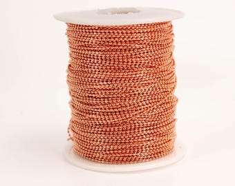 Bright Copper Plated Ball Chain: 1.2mm Faceted Brass, Spool with  Connectors 100 feet - ATCDC1.2