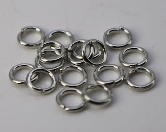 200 pcs of 5mm Jump Rings, Rhodium Plated Jump Rings Open 5mmx1.0mm 18 Gauge 18G  Link Connector Open Jump O Ring -  10x5mm