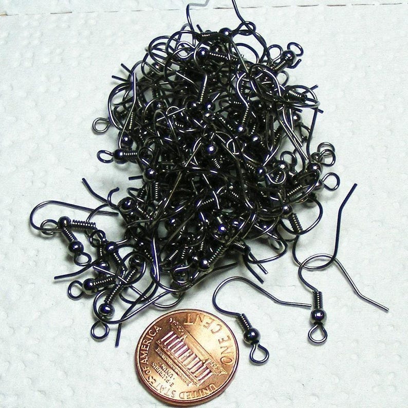 Gunmetal Finish Fish Hook Earwires: Iron Earring Findings (19x17mm) 1000 pcs - Wholesale Bulk Lot image 3