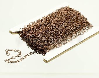 Antique Copper Plated Finish Soldered Link Figure 8 Chain: 4.5x3.8mm Links 10 feet - 4538FIG8
