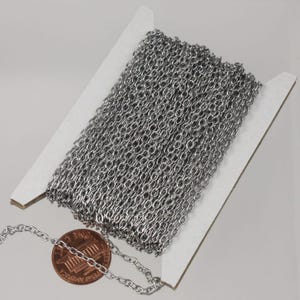 Surgical Stainless Steel Oval Cable Chain - 4x2.4mm Soldered Link 10 feet
