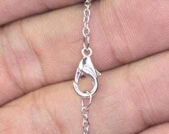 Wholesale Lot: 50 Rhodium Plated Cable Chain Necklaces with Lobster Clasp (24 inch) Soldered Link