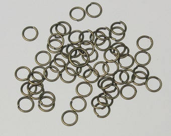 4mm Jump Rings, 200 Antique Brass Jump Rings / Bronze Open 4x0.5mm 24 Gauge  Link Connector Open Jump Rings O Ring - 5x4mm