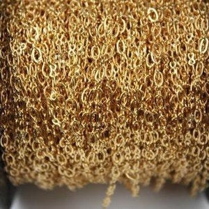 24k gold plated Soldered Link Figure 8 Connector Chain - 3.9x2.6mm links 10 feet image 2