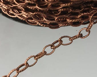 Antike Kupfer-Rolo-Kette: 2 Mm Gelötete Glieder, 32-Fuß-Kette