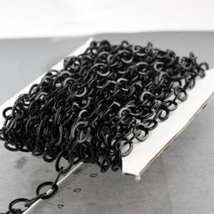Black Finish Flat Cable Chain: Bulk Fashion Necklace, 7.8x6.0mm 32 feet image 1