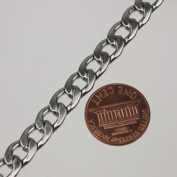 Stainless Steel Chain Bulk, 3 Ft of Stainless Steel Chunky Curb Heavy  Necklace Bracelet Big Link 7.6mm Width 10.6mm Length 2.0mm Thickness 