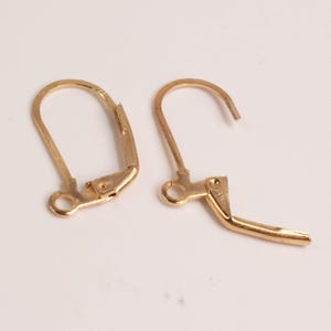 Champagne Gold Plated Lever Back Earring Findings: (10.5x19mm) 50 Pcs - Bulk Pack