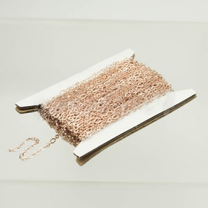 300 ft TARNISH Resistant Tarnish Anti Tarnished Champagne/Pink Gold Long and Short (Small 3 and 1) SOLDERED  Chain - 4.5x2.6mm - ATLS317F31