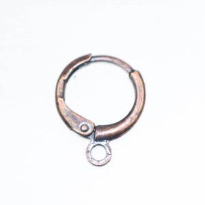 Ganchos para brincos com acabamento em cobre antigo e fecho de alavanca: Ganchos redondos de 12 mm para brincos - Pacote com 30 unidades