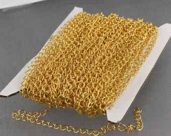 32 ft Gold Plated SOLDER Curb Chain EXTENDER Chain - 4x3mm Soldered Link - 43CURB