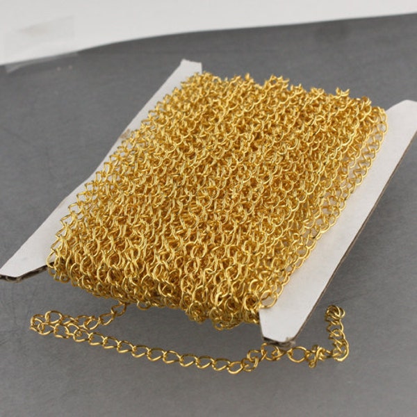 5 Feet Of 4x5mm Gold Plated Curb Chain – Nickel Free, Soldered Links