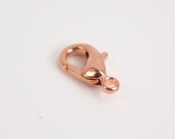 Fermoir pince de homard 12 x 7 mm - Plaqué cuivre brillant - LOB12B 30 pièces - Emballage en vrac